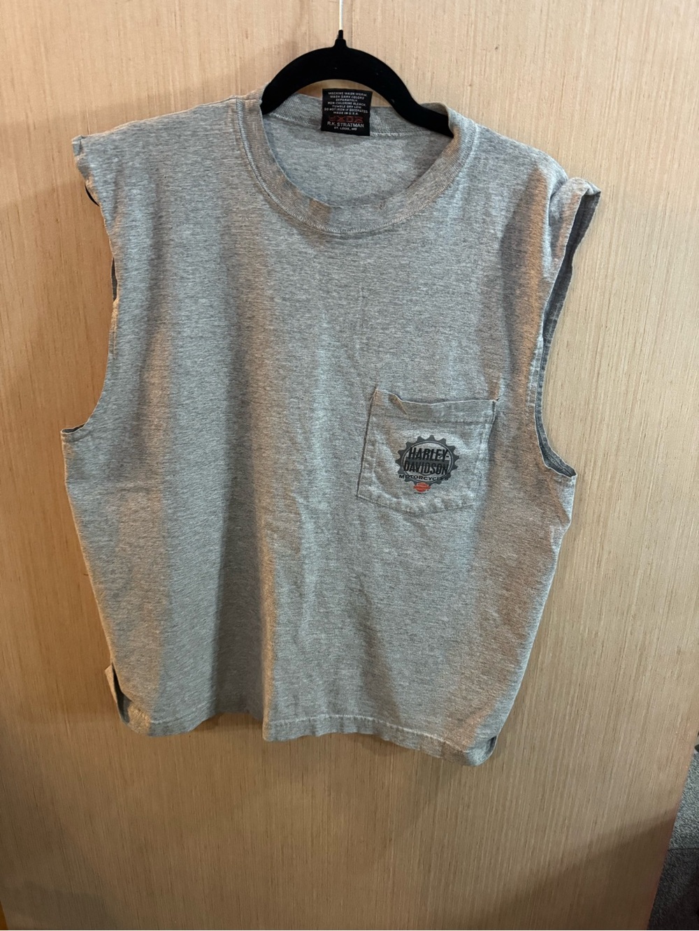 Men’s Harley-Davidson Gray Sleeveless Pocket Tank Size Large